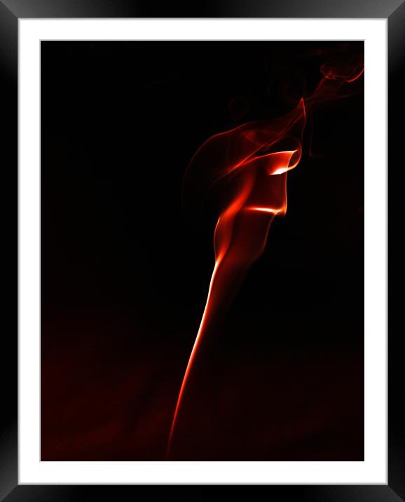 Abstract red smoke Framed Mounted Print by Martin Smith