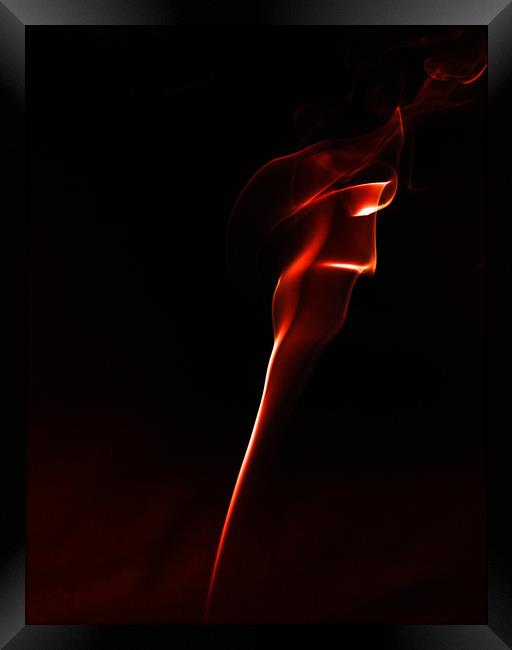 Abstract red smoke Framed Print by Martin Smith