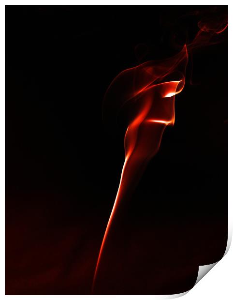 Abstract red smoke Print by Martin Smith