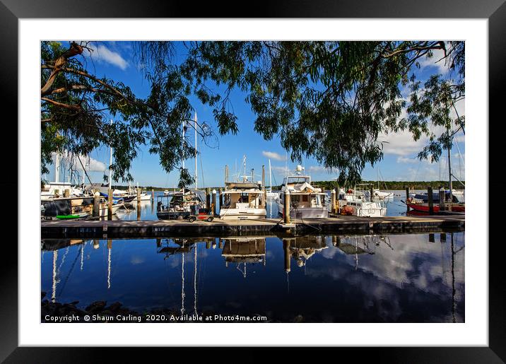 Tin Can Bay Marina Framed Mounted Print by Shaun Carling