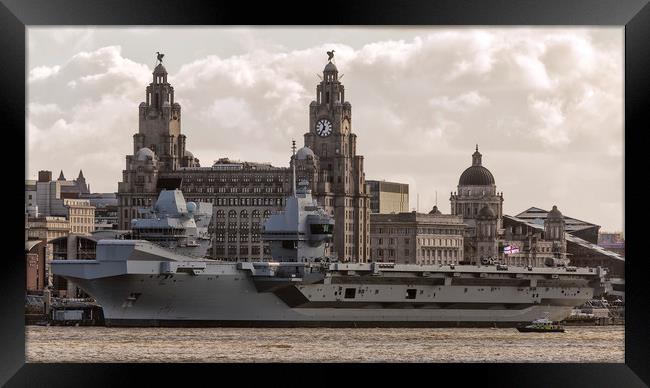 Liverpool welcomes the Prince of Wales carrier Framed Print by Rob Lester