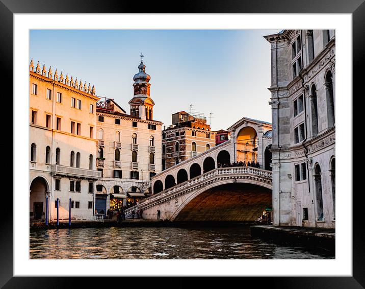 Venice Rialto Bridge 2 Framed Mounted Print by David Martin
