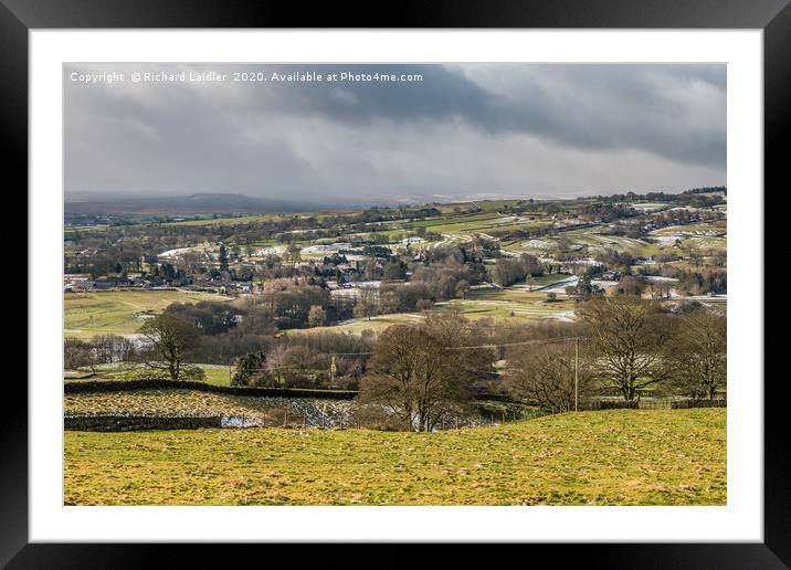 Romaldkirk, Teesdale from Folly Top in Winter Framed Mounted Print by Richard Laidler