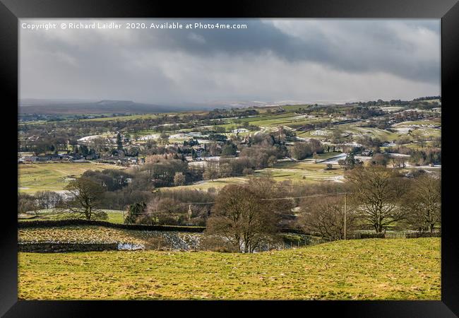Romaldkirk, Teesdale from Folly Top in Winter Framed Print by Richard Laidler