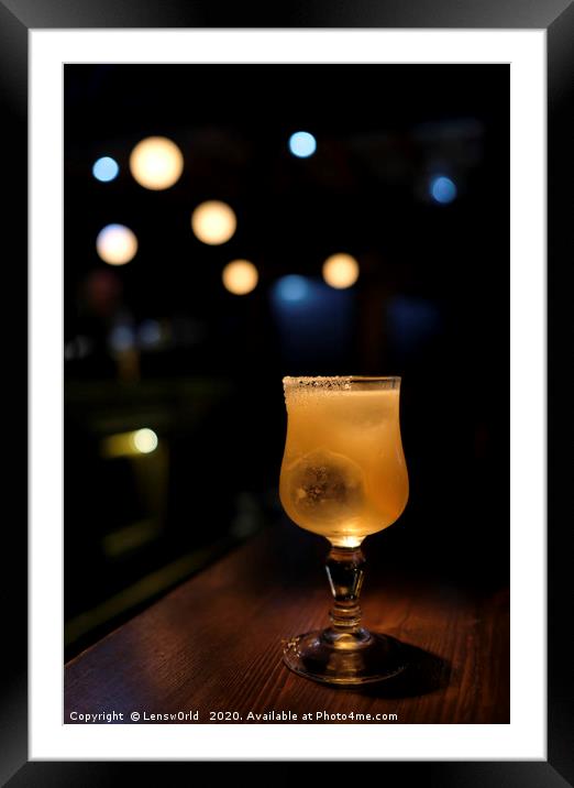 Cocktail and bokeh lights Framed Mounted Print by Lensw0rld 