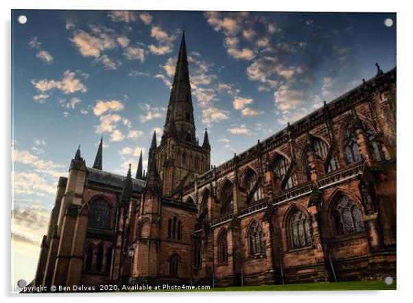Majestic Lichfield Cathedral Amidst an Enchanting  Acrylic by Ben Delves