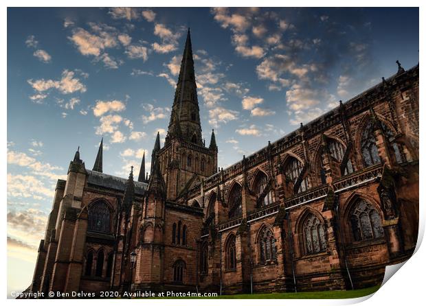 Majestic Lichfield Cathedral Amidst an Enchanting  Print by Ben Delves