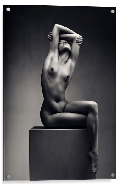 Nude woman fine art 7 Acrylic by Johan Swanepoel