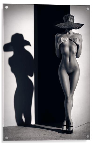 Sensual Nude Woman 1 Acrylic by Johan Swanepoel