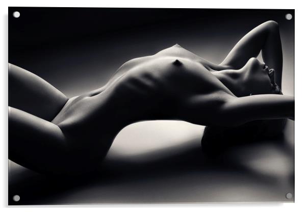 Sensual Nude Woman 2 Acrylic by Johan Swanepoel