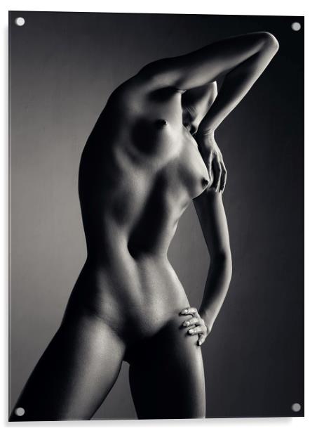 Nude woman fine art 9 Acrylic by Johan Swanepoel