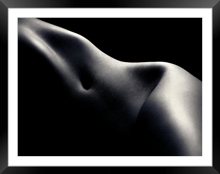 Nude woman bodyscape 52 Framed Mounted Print by Johan Swanepoel