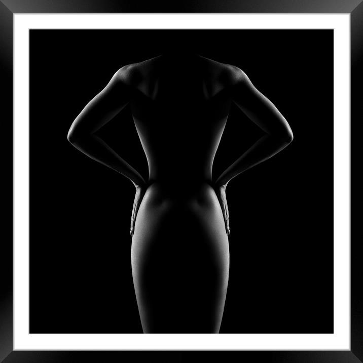 Nude woman bodyscape 53 Framed Mounted Print by Johan Swanepoel