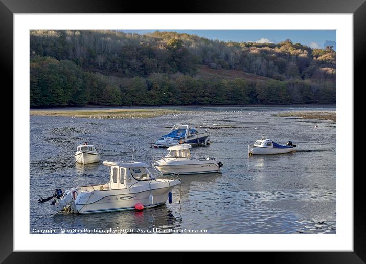 Boats on East Looe River Framed Mounted Print by Gordon Maclaren