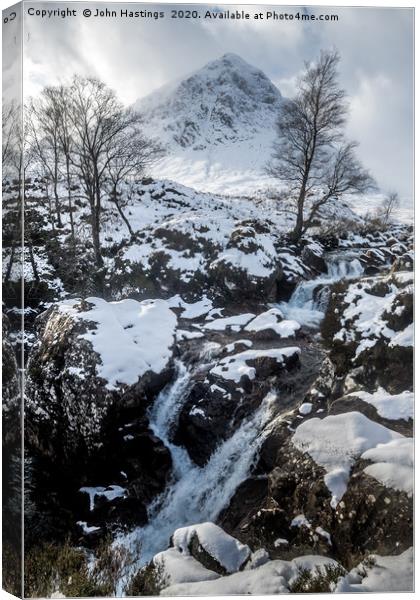 The Winter Majesty of Buachaille Etive Mhor Canvas Print by John Hastings