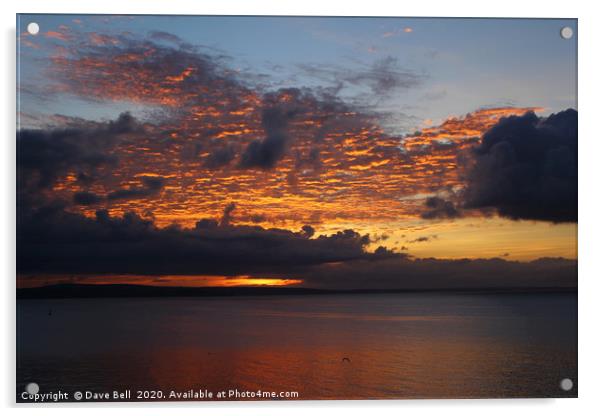 Dramatic Sunrise Over The Sea Acrylic by Dave Bell