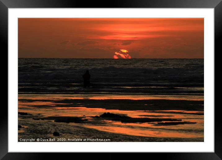 Widemouth Bay at Sunset Framed Mounted Print by Dave Bell