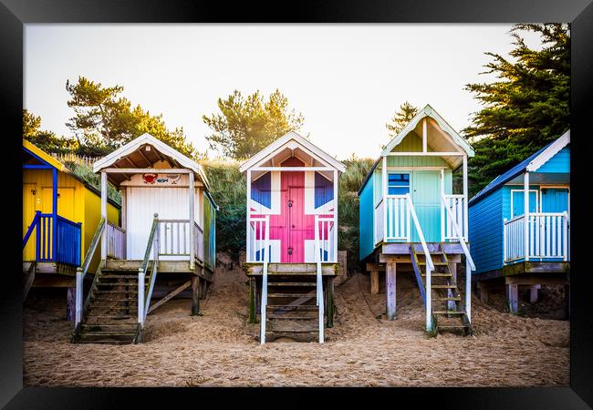 Colouful Beach Huts Framed Print by Adam Payne