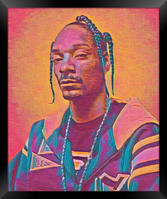 Snoop Dogg Thoughtful Artistic Illustration Framed Print by Franca Valente