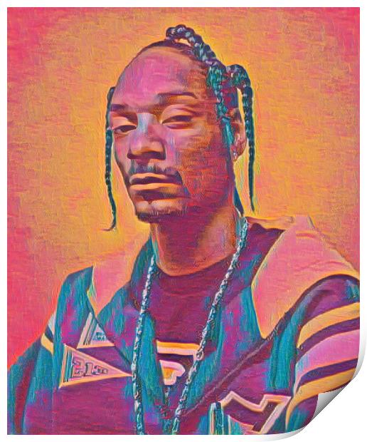 Snoop Dogg Thoughtful Artistic Illustration Print by Franca Valente