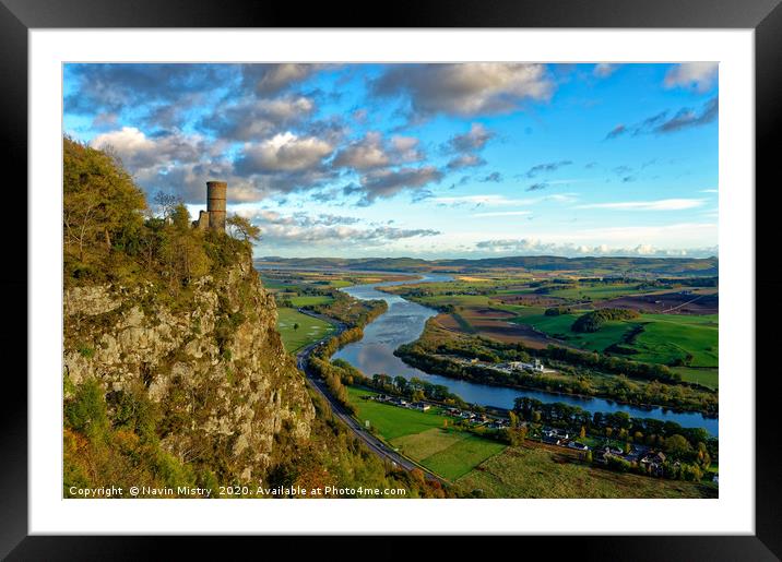 Kinnoull Hill and Tower, Perth, Scotland Framed Mounted Print by Navin Mistry