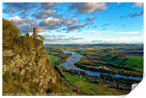 Kinnoull Hill and Tower, Perth, Scotland Print by Navin Mistry