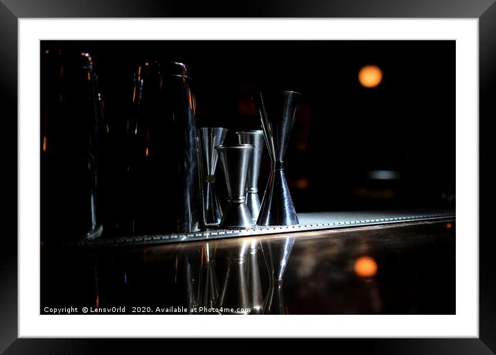 Calm hour in the cocktail bar Framed Mounted Print by Lensw0rld 