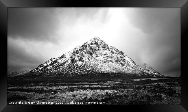 Mood at the Mountain Framed Print by Gary Clarricoates