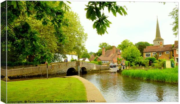 Eynsford, crossing the river Darent Canvas Print by Terry Hunt