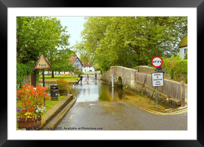 Eynesford, crossing the river Darent Framed Mounted Print by Terry Hunt