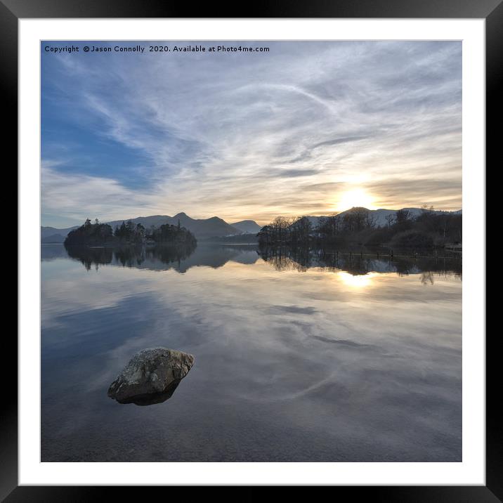 Derwentwater Halo Framed Mounted Print by Jason Connolly