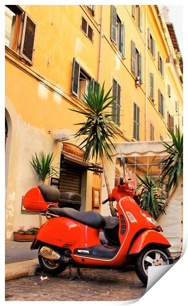 Italy, Rome and red scooters Print by M. J. Photography