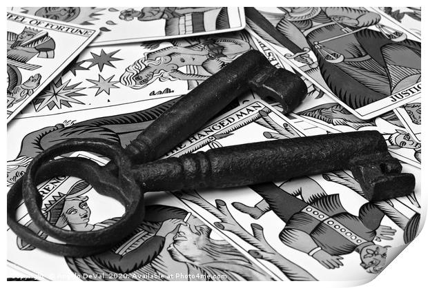 Esoteric Keys Monochrome Print by Angelo DeVal