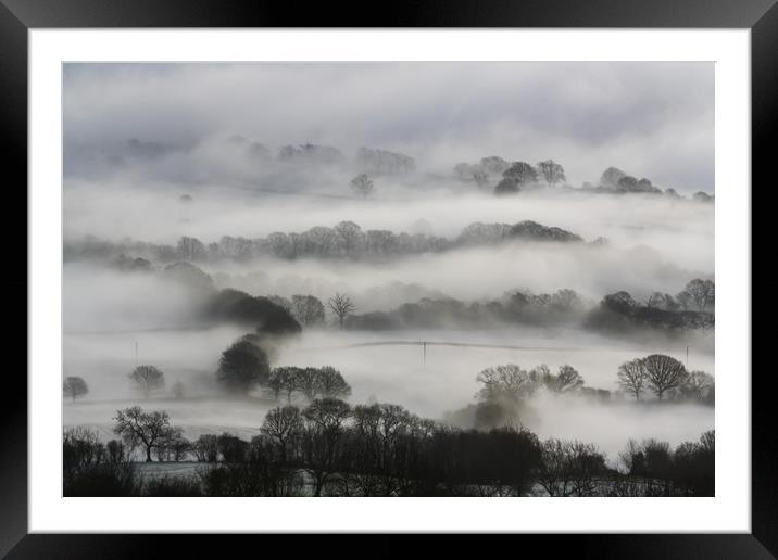 Looking down on Castlemorton Common from the Malve Framed Mounted Print by David Wall