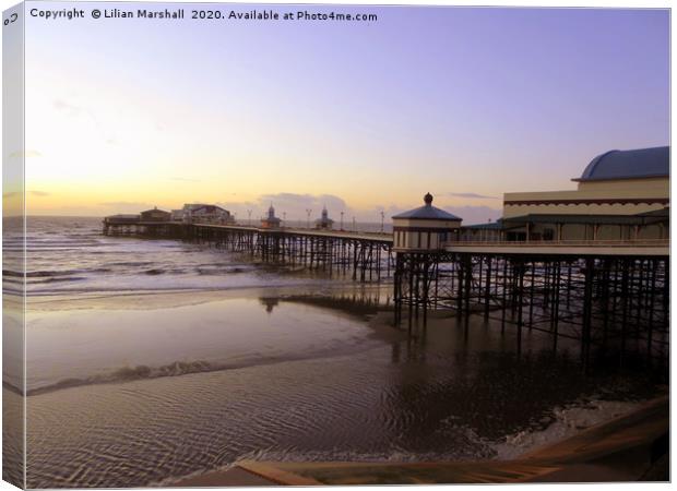 North Pier Blackpool.  Canvas Print by Lilian Marshall