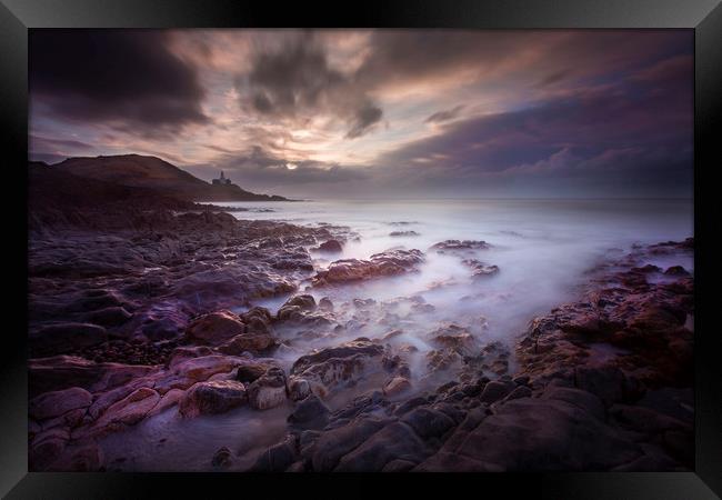 Daybreak at Bracelet Bay Framed Print by Leighton Collins