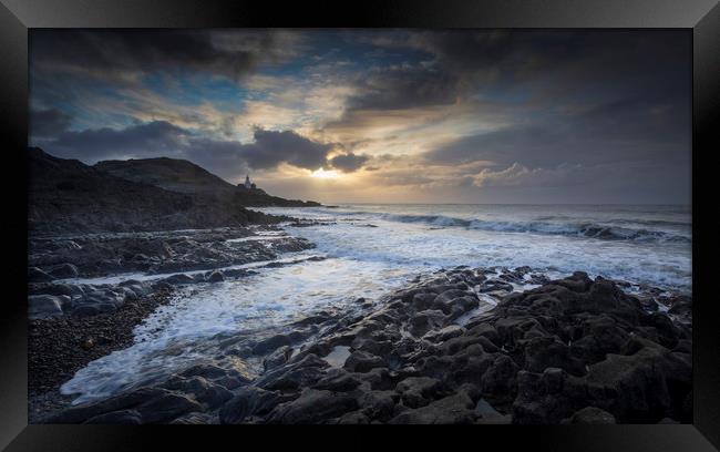 Early morning at Bracelet Bay Framed Print by Leighton Collins