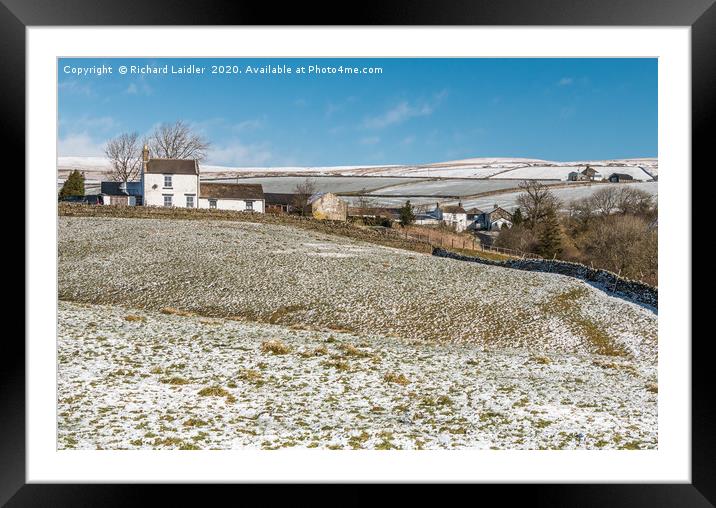 Three Ettersgill Farms in Winter Framed Mounted Print by Richard Laidler