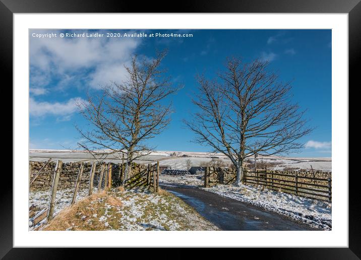Towards Scar End, Ettersgill, Teesdale in Winter Framed Mounted Print by Richard Laidler