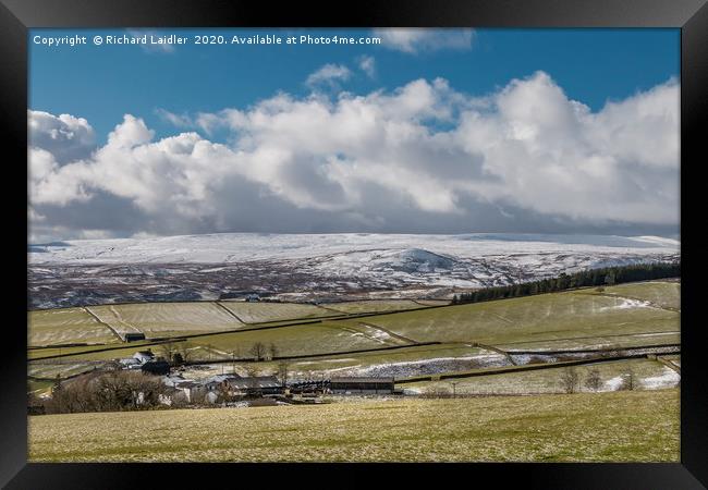 Over to Cronkley from Scar End, Teesdale in Snow Framed Print by Richard Laidler