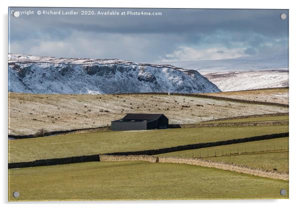 Cronkley Scar, Teesdale, in Winter Acrylic by Richard Laidler