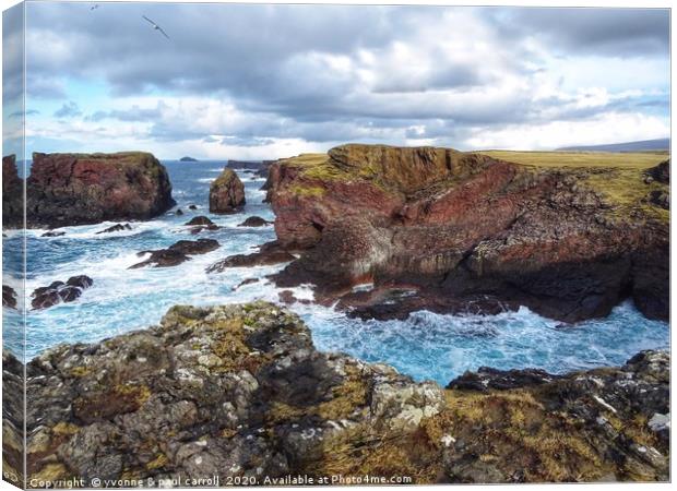 Cliffs at Eshaness, mainland Shetland Canvas Print by yvonne & paul carroll