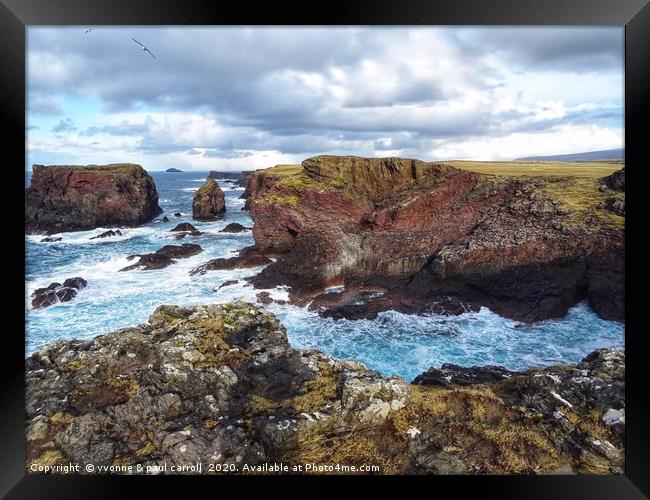 Cliffs at Eshaness, mainland Shetland Framed Print by yvonne & paul carroll