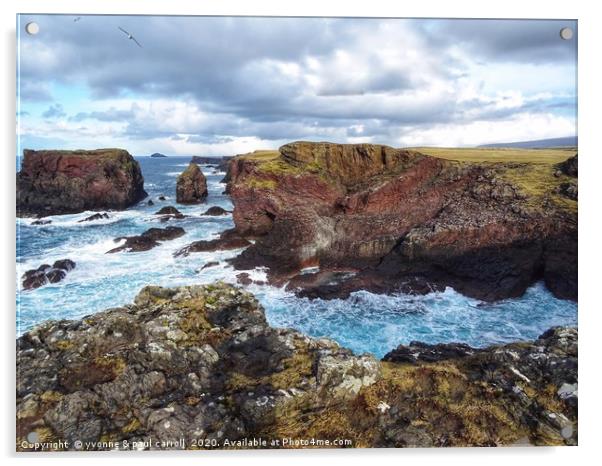 Cliffs at Eshaness, mainland Shetland Acrylic by yvonne & paul carroll