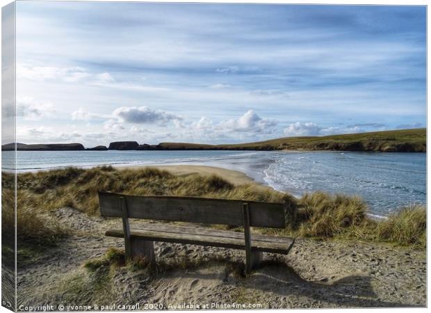 The Tombola beach at St Ninian's Island, Shetland Canvas Print by yvonne & paul carroll