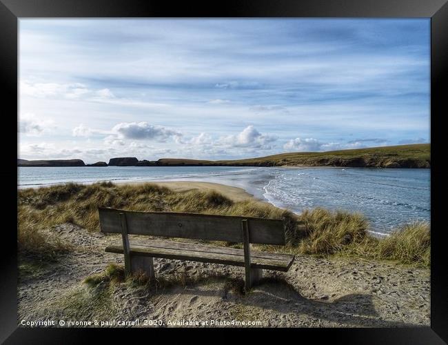 The Tombola beach at St Ninian's Island, Shetland Framed Print by yvonne & paul carroll
