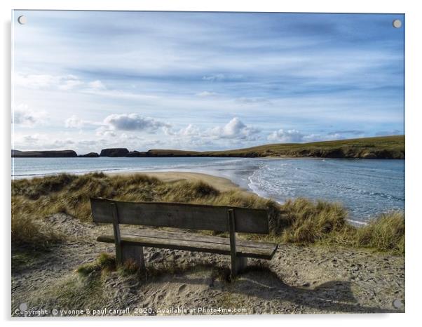 The Tombola beach at St Ninian's Island, Shetland Acrylic by yvonne & paul carroll