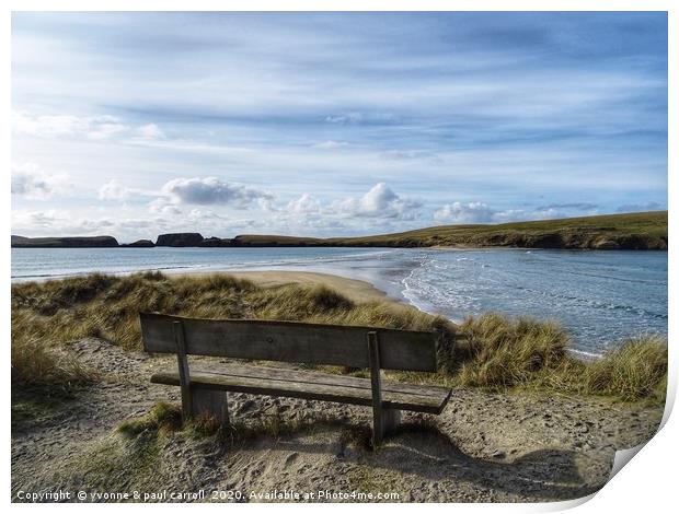 The Tombola beach at St Ninian's Island, Shetland Print by yvonne & paul carroll
