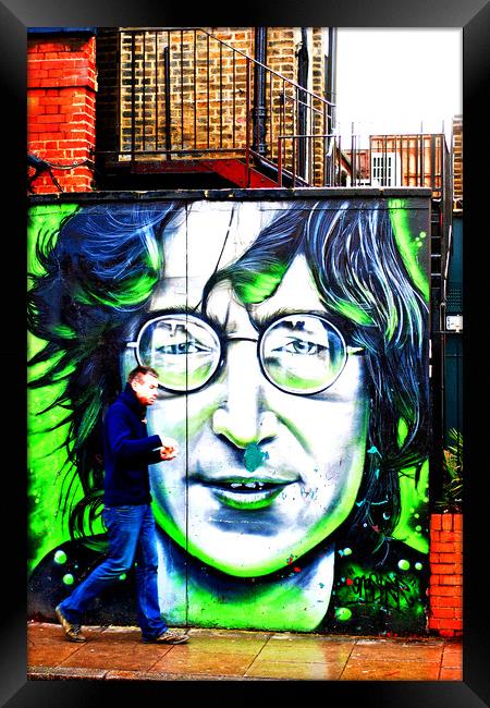 John Lennon Mural Street Art Camden London Framed Print by Andy Evans Photos