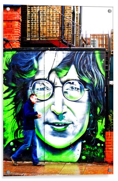 John Lennon Mural Street Art Camden London Acrylic by Andy Evans Photos